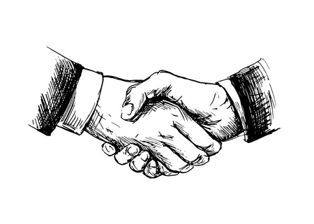 29299196 - drawing shake hands  vector illustration