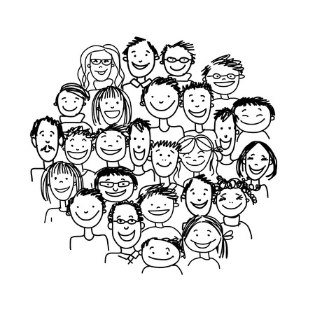 37038349 - group of people, sketch for your design